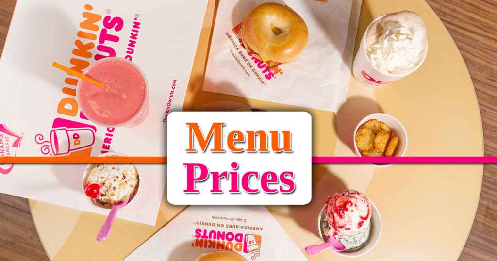 dunkin donuts menu prices image