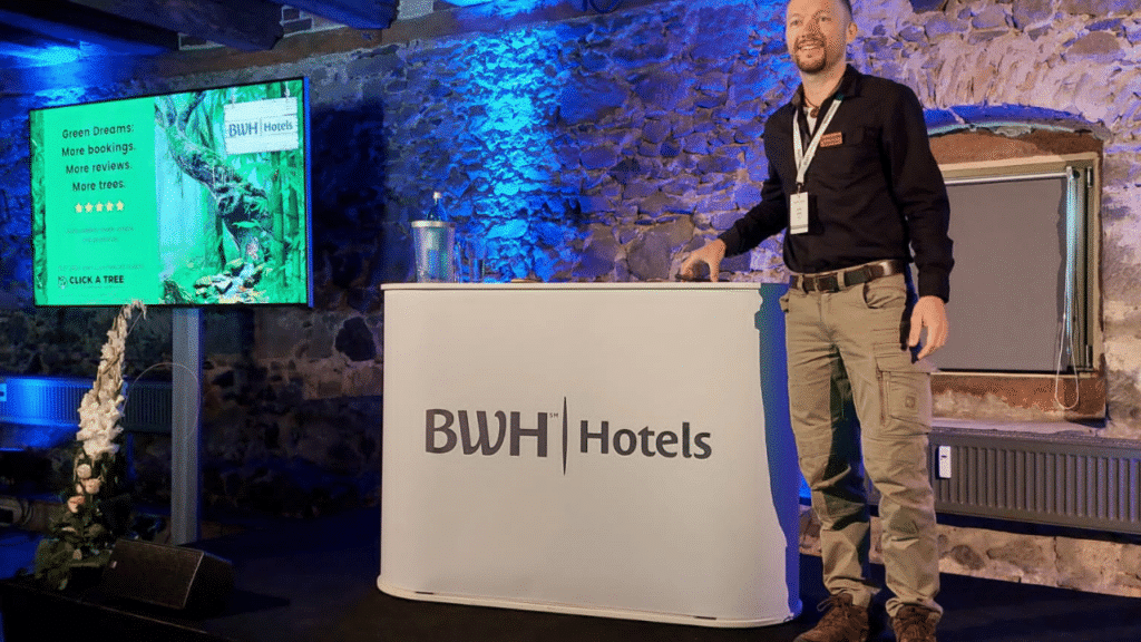 Chris als Speaker auf einem Best Western Event